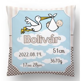 Barna gólyás megérkeztem párna