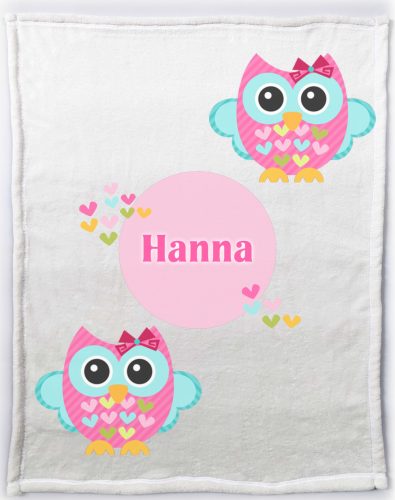 Fényképes rózsaszín Bagolykás párna