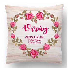 Baba párna rózsás szív