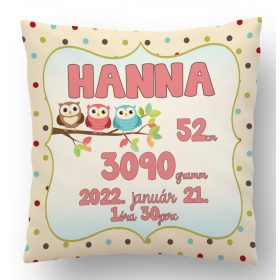 Bagoly barátok Megérkeztem Párna, baba párna