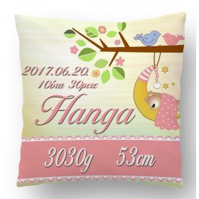 Maci a holdon Párna Babáknak Rózsaszín