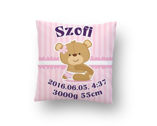 Pelenkás Macis Baba párna kislánynak