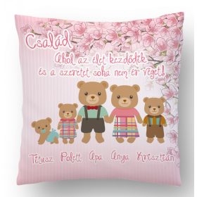 családi mackós párna