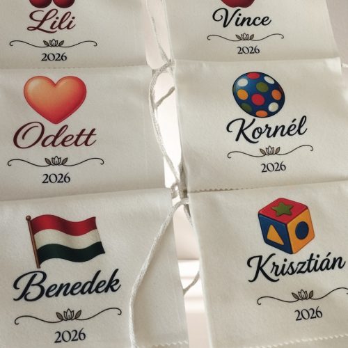 Ballagó tarisznya jellel-névvel